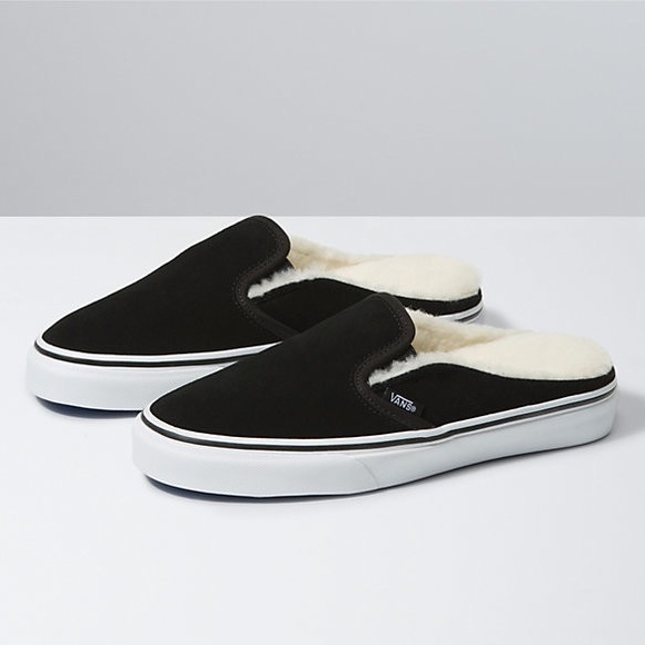 Vans Shoes - Black Suede VANS Slip On Mules
